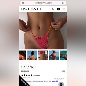 Indah Pink and Orange Pam Bikini Bottom